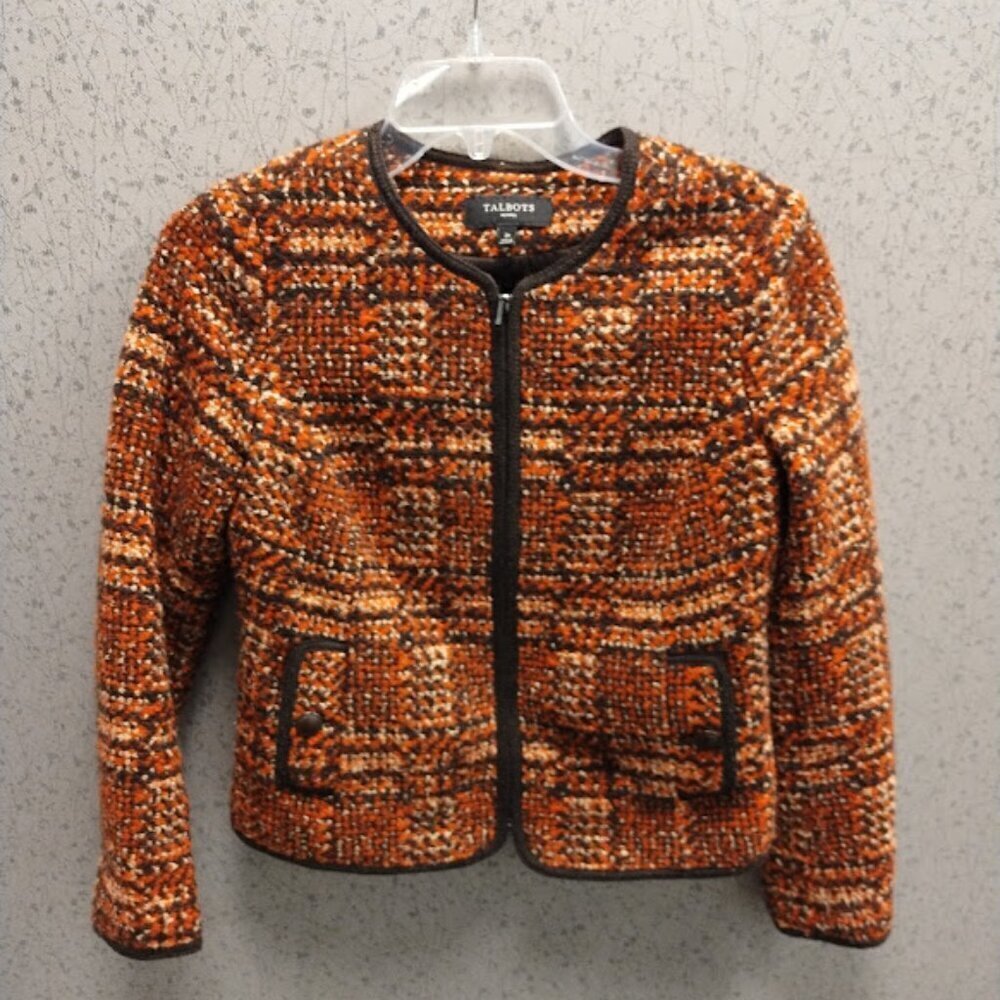 Talbots front zip cardigan size 2P